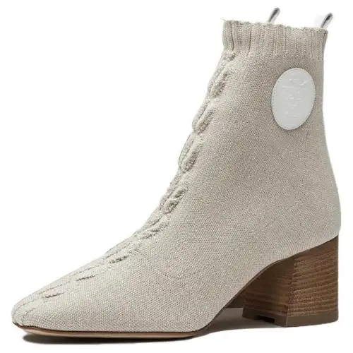 HERMES Volver Fabric Ankle Boots Women's Gray