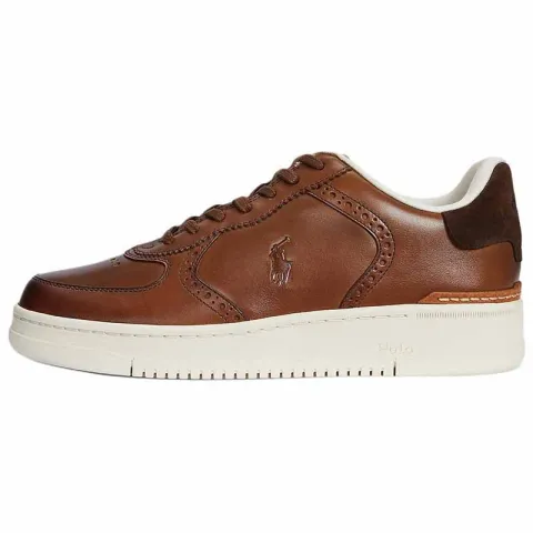 Polo Ralph Lauren Masters Court Leather Low top Skateboard Shoes Men's Brown