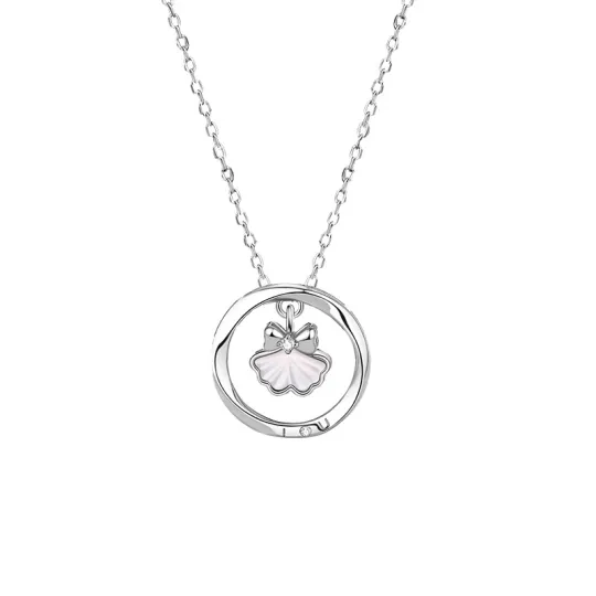 VSENSE.CN 999 Silver With Mother of Pearl Zircon Necklaces Women's