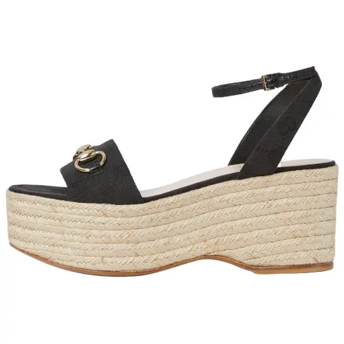 GUCCI Horsebit One Strap Sandals 7cm Women's Black