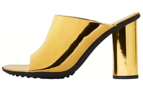 Bottega Veneta Atomic Chunky Heel Slide Slippers Women's Gold