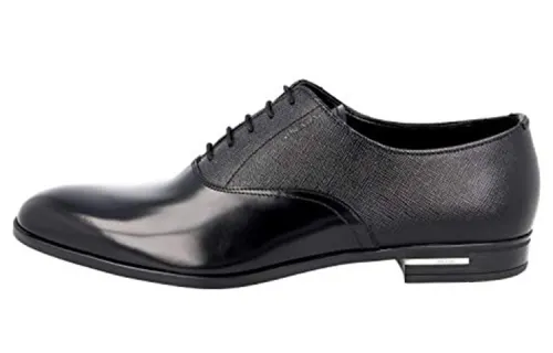 PRADA Saffiano Leather Oxford Shoes Men's Black