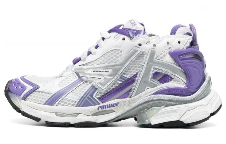 Женские кроссовки Balenciaga Runner (бело-фиолетовые)
