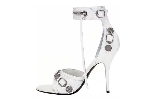 Balenciaga Cagole 110mm Sandals 'White Arena Lambskin' Women's