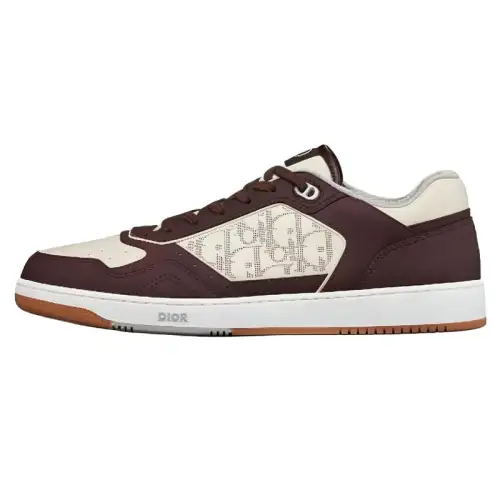 DIOR B27 Low Brown White Oblique Leather