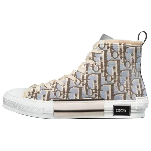 DIOR B23 High top Stylish Skateboarding Shoes Men's Gray White