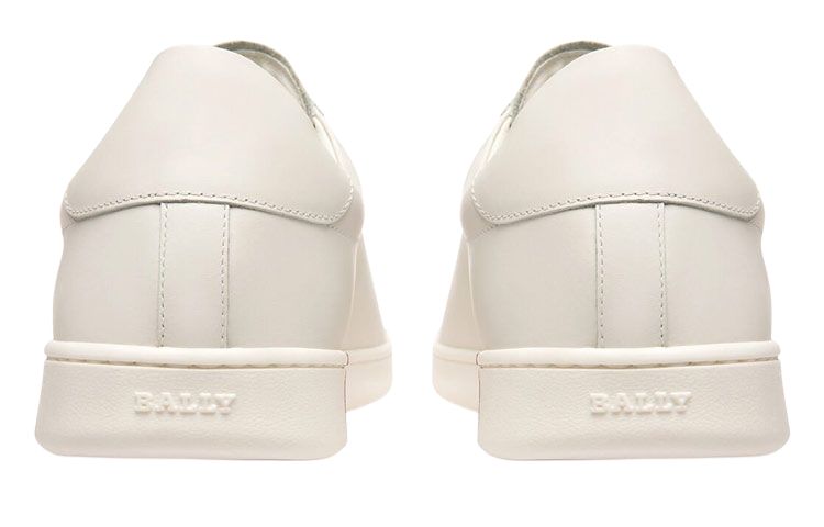 BALLY Asher Leather Casual Low top Stylish Skateboarding Shoes Men's White