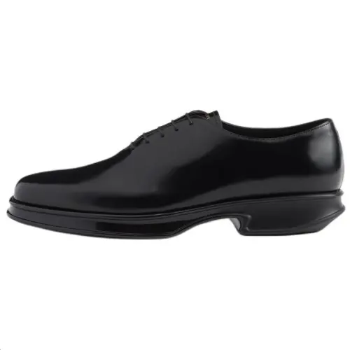 PRADA Leather Casual Shoes 3.5cm Men's Black