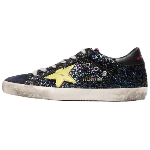 Golden Goose Super Star Low top Stylish Skateboarding Shoes Women's Black Gold