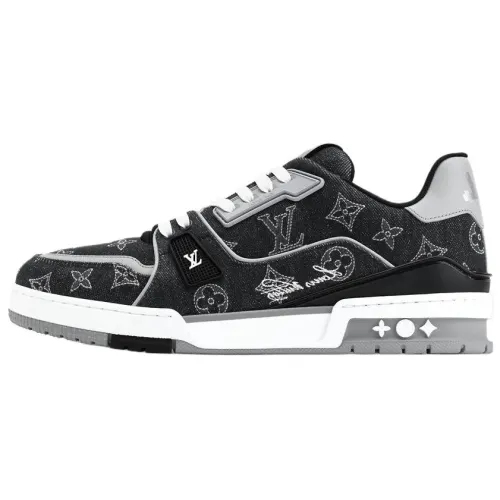 LOUIS VUITTON Trainer Low top Skateboard Shoes Men's Black