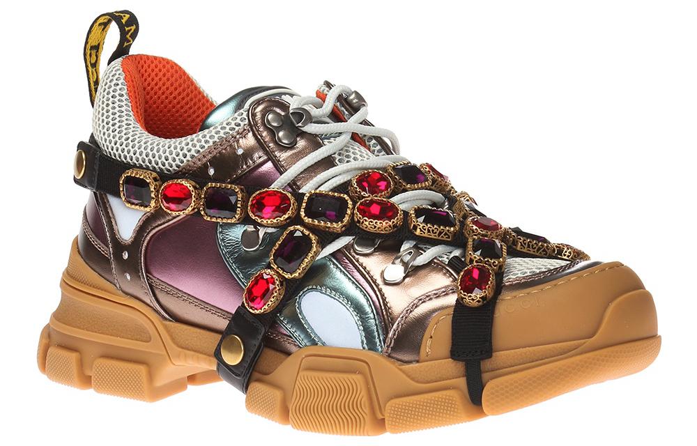 Женские кроссовки Gucci Flashtrek (коричневые) — фото 3