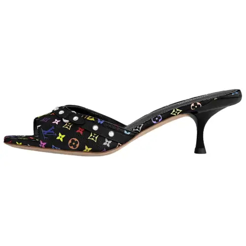 LOUIS VUITTON Slide Slippers 5.5cm Women's Black