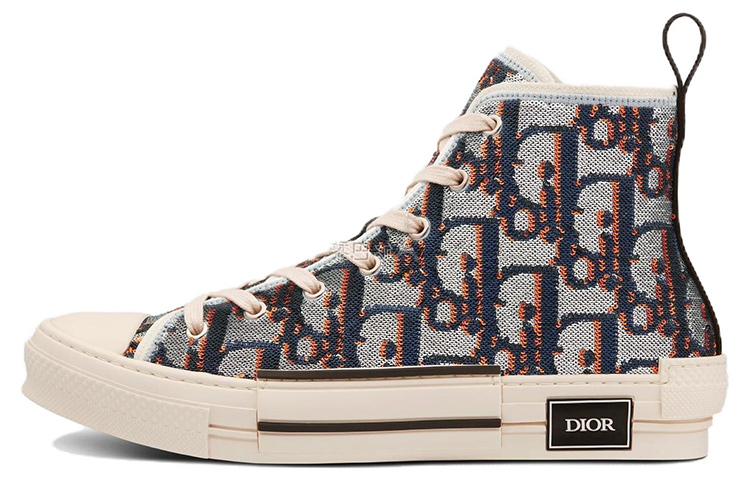 Мужские кеды Dior B23 Oblique (сине-серебряные)