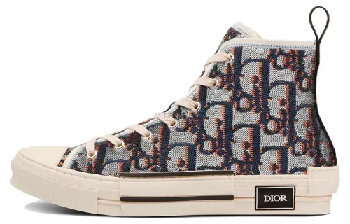 DIOR B23 High top Stylish Skateboarding Shoes Men's Blue Silver
