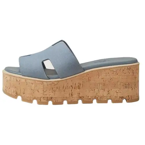 HERMES Eze Slide Slippers 6.5cm Women's Blue