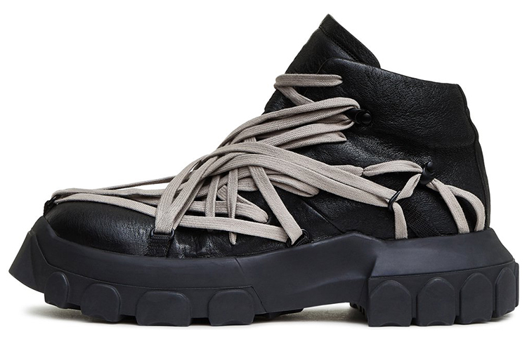 RICK OWENS/RO SS20 Tecuatl Cow Leather Low top Casual Shoes Men's Black