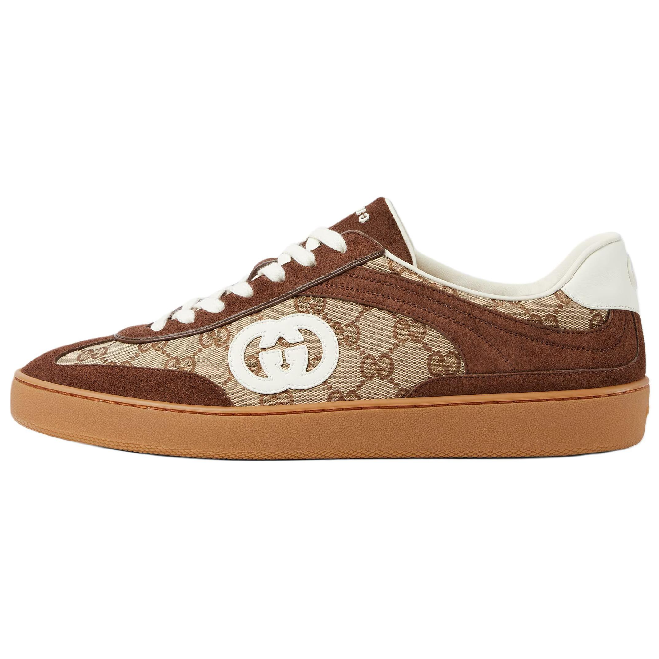 Мужские кеды Gucci G75 (коричневые)