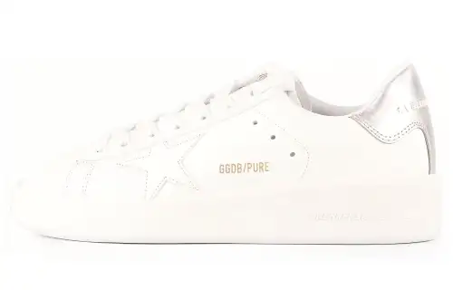 Golden Goose Purestar Cow Leather Low top Skateboard Shoes Women's White