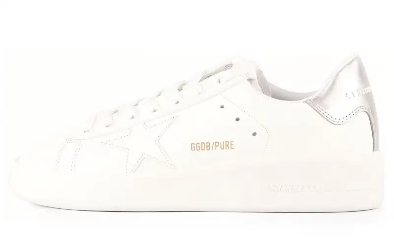 Golden Goose Purestar Cow Leather Low top Skateboard Shoes Women's White