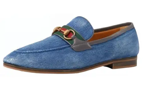 GUCCI Horsebit Denim Loafers