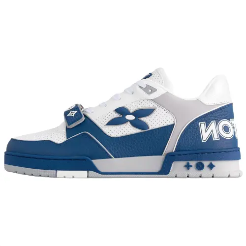 LOUIS VUITTON Trainer Cow Leather Low top Skateboard Shoes Men's Blue White