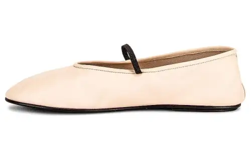 THE ROW Almond-toe Elasticated-strap Ballerina Flats