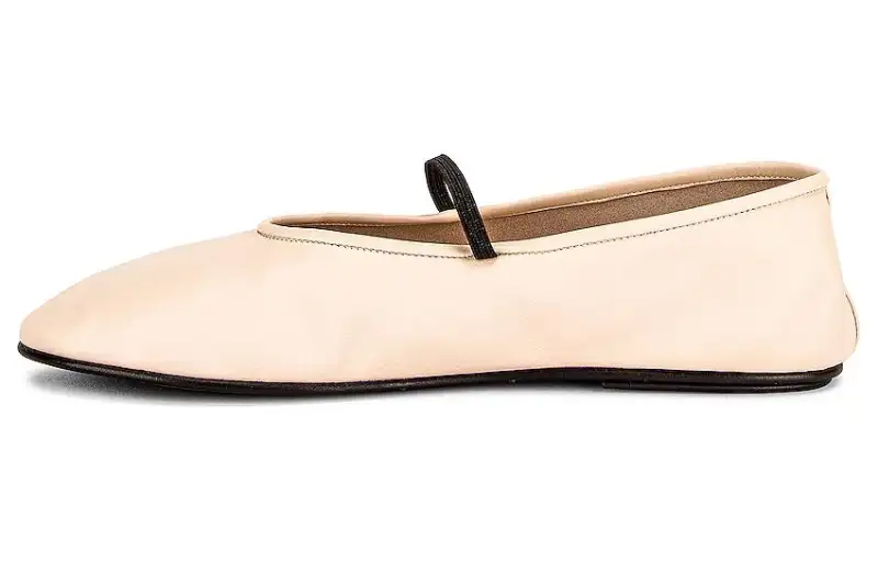 THE ROW Almond-toe Elasticated-strap Ballerina Flats