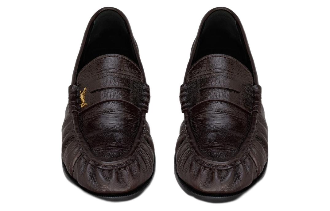 Женские лоферы SAINT LAURENT CASSANDRE 1.5cm (темно-коричневые) — фото 4