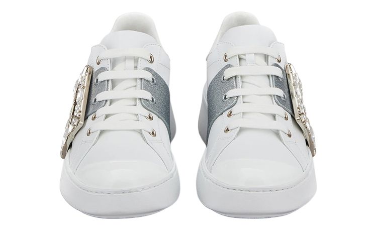 Roger Vivier Viv' Skate Glitter Embellished Buckle Sneakers Women's