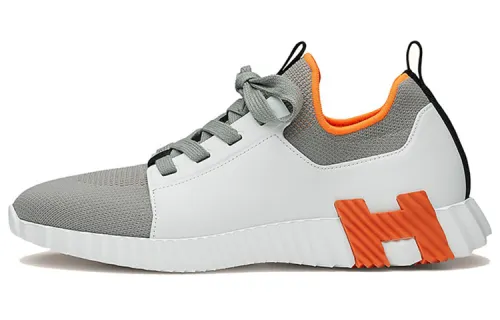 HERMES Depart Low top Casual Shoes Men's Gray White Orange