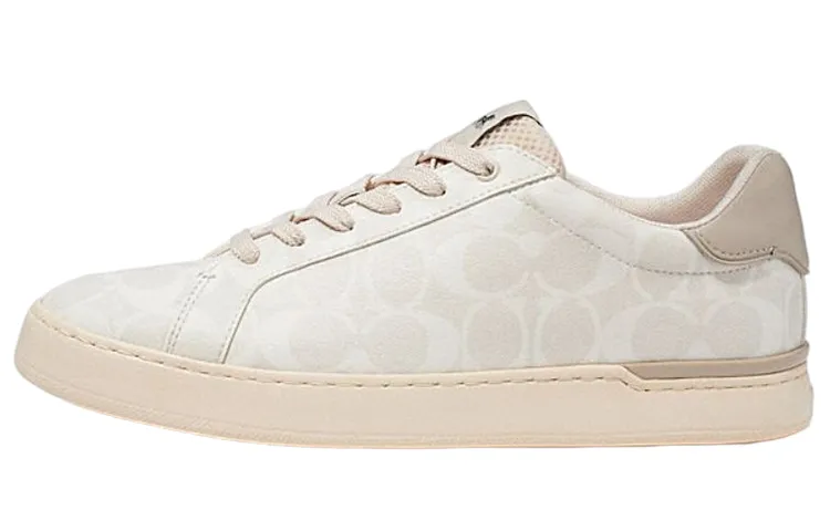 COACH Clip Canvas Low top Skateboard Shoes Men's Chalk