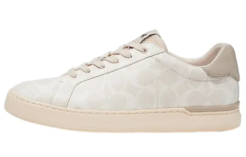 COACH Clip Canvas Low top Skateboard Shoes Men's Chalk