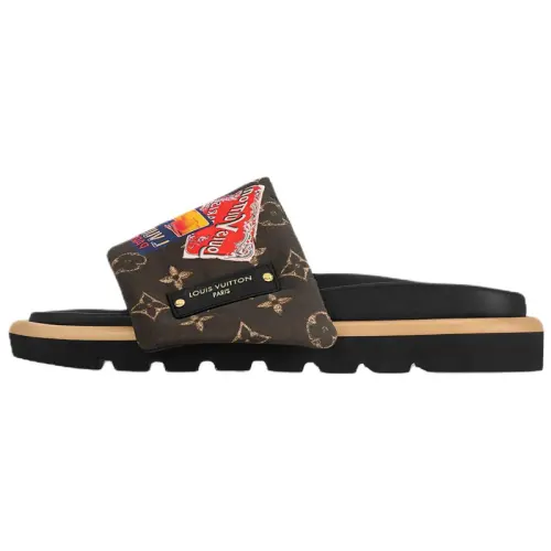 LOUIS VUITTON Slide Slippers Women's Brown