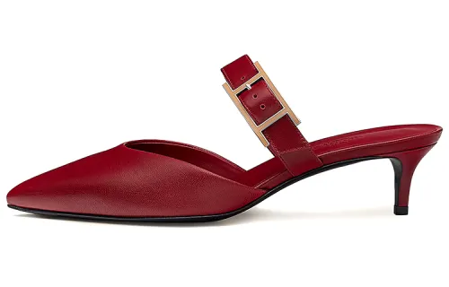 HERMES Blink Slim Heel High Heels Women's Sangria Red