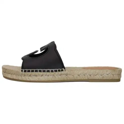 Gucci Interlocking G Cut-Out Espadrille Sandal 'Black'