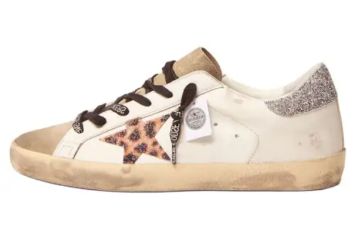 Golden Goose Super Star LTD Leather Casual Low top Stylish Skateboarding Shoes Women's White Distressed