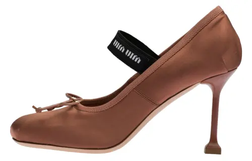 MIU MIU 85mm Ballerina-toe Satin Pumps