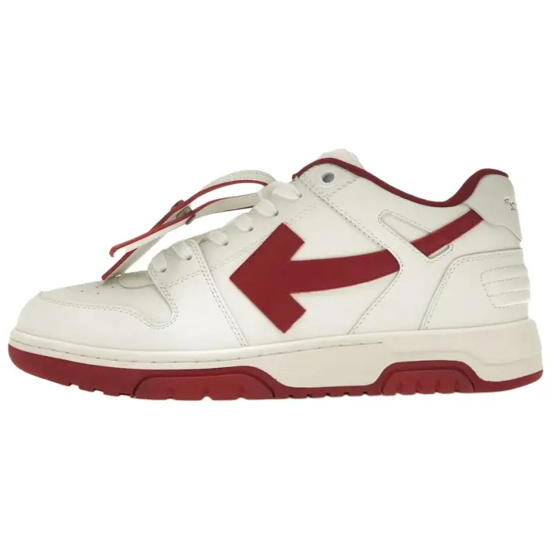 OFF WHITE Out Of Office Ooo Low Tops White Red White Tag