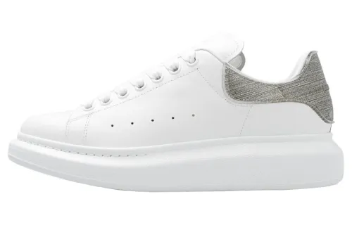 Alexander McQueen Oversized Leather Sneakers 'White Grey' Women's