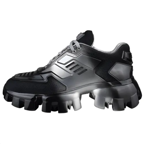 PRADA Cloudbust Thunder Leather Low top Casual Shoes Women's Silver Black