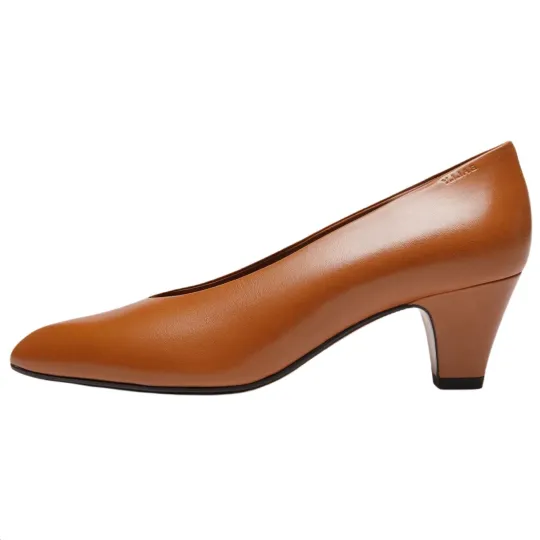 BALLY Alva Sheepskin Cone Heel High Heels 5.5cm Women's Brown