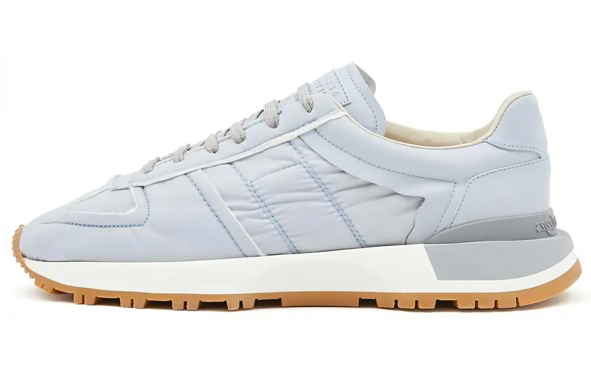 Maison Margiela Cow Leather Low top Casual Shoes Men's Light Blue