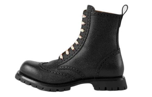 GUCCI Short Combat Boots Men's Black