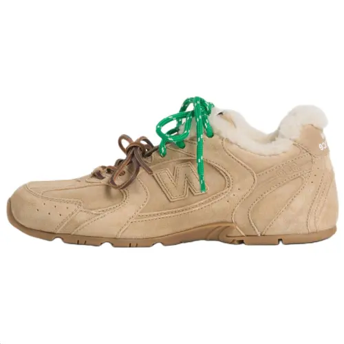 New Balance x MIU MIU Miu Miu NB 530 SL cow leather round toe lace-up moral training shoes thin-soled shoes low-top lifestyle shoes women's brown