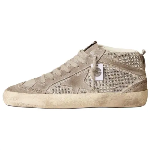 Golden Goose Mid Star Cow Leather High top Skateboard Shoes Women's Gray