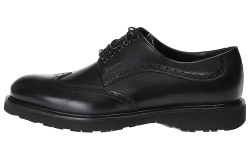 FERRAGAMO Ferragamo PU leather lace-up derby shoes men's casual men's black
