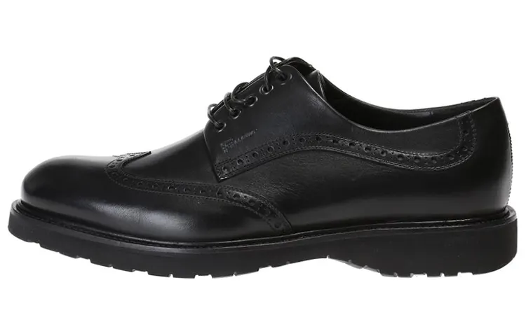 FERRAGAMO Ferragamo PU leather lace-up derby shoes men's casual men's black