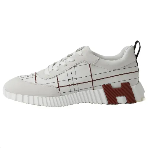 HERMES Bouncing Low top Casual Shoes 4CM Men's White