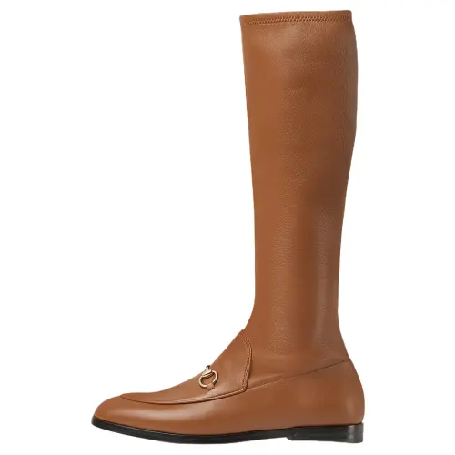 GUCCI 2025 Spring Summer Collection Jordaan Leather Knee high Boots Women's Brown