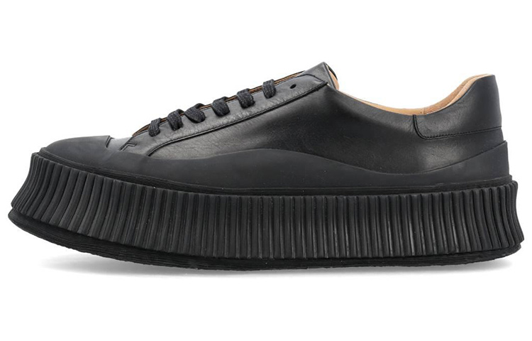 JIL SANDER Lace-up Leather Platform Sneakers